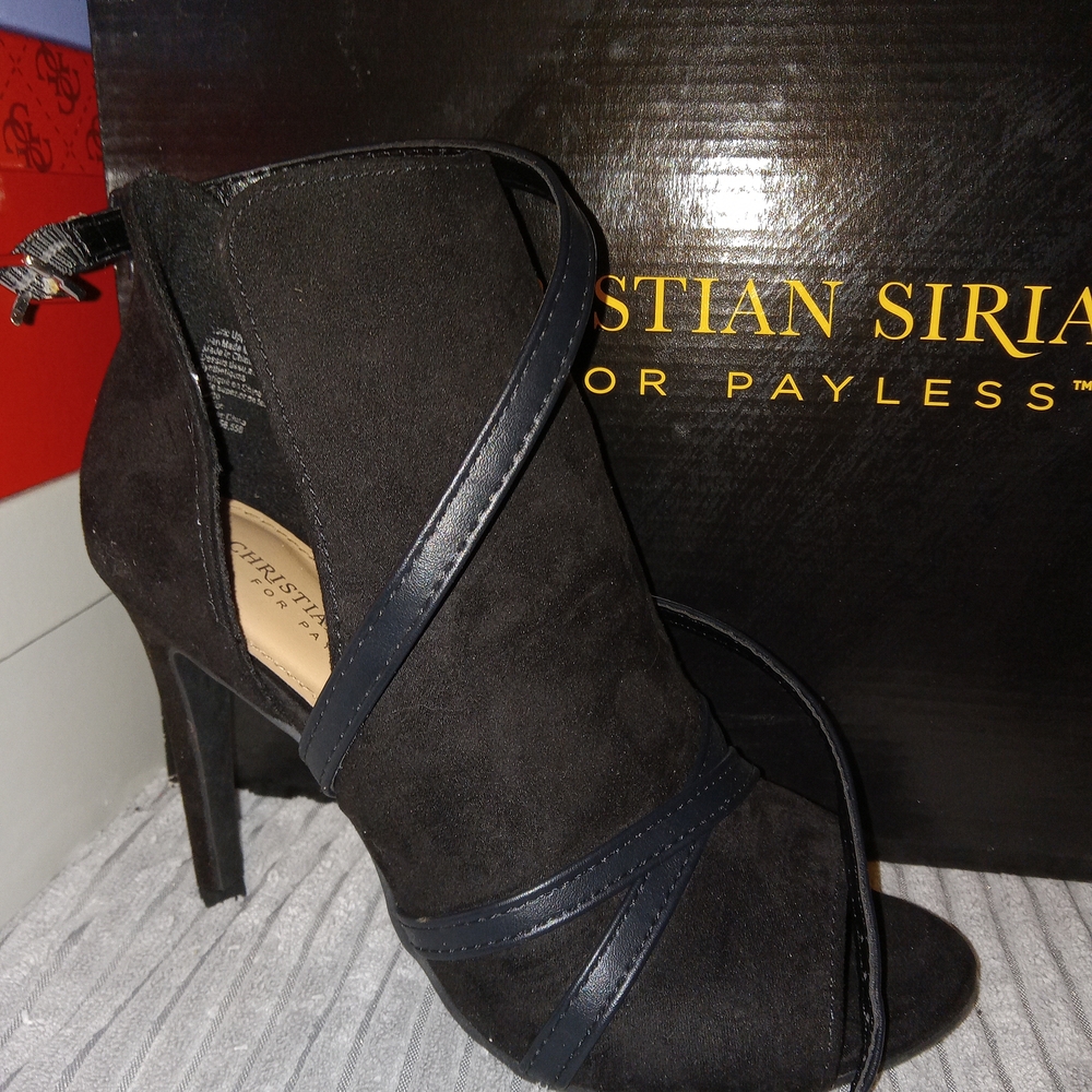 Christian Siriano Black Strappy Heels